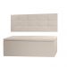 Kit Painel e Calçadeira Baú Roma Solteiro 90cm Suede Bege - Montanaris Decor
