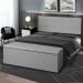 Kit Painel e Calçadeira Baú Roma Solteiro 90cm Suede Cinza - Montanaris Decor
