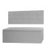 Kit Painel e Calçadeira Baú Roma Solteiro 90cm Suede Cinza - Montanaris Decor
