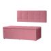 Kit Painel e Calçadeira Baú Roma Solteiro 90cm Suede Rosa - Montanaris Decor