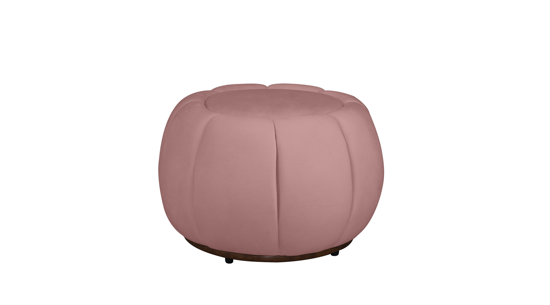 Kit Poltrona Decorativa C/Puff e Almofada  Concha Veludo Rosa - Montanaris Decor