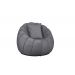Kit Poltrona Decorativa C/Puff e Almofada Concha Veludo Cinza - Montanaris Decor