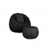 Kit Poltrona Decorativa C/Puff e Almofada Concha Veludo Preto - Montanaris Decor