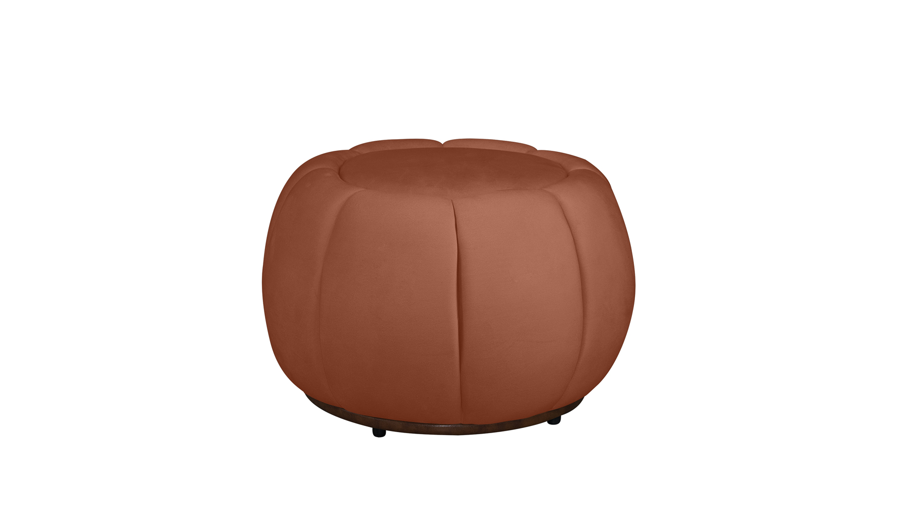 Kit Poltrona Decorativa C/Puff e Almofada Concha Veludo Terracota  - Montanaris Decor