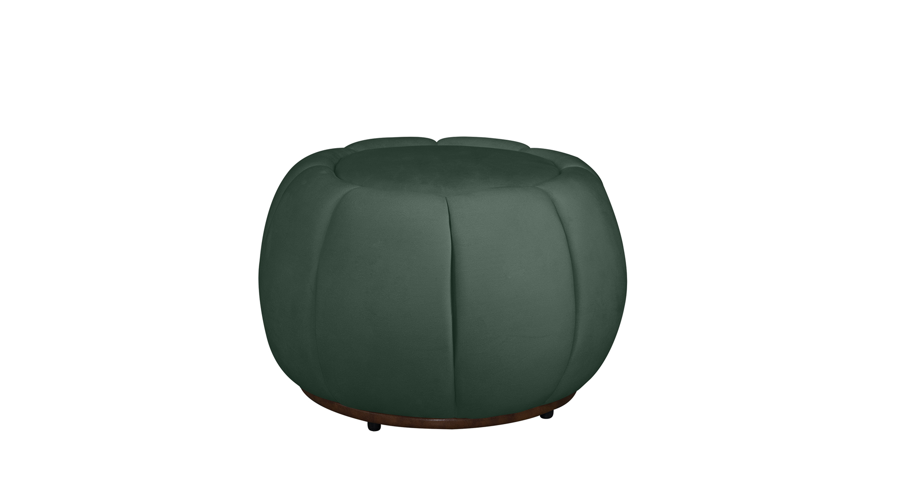 Kit Poltrona Decorativa C/Puff e Almofada Concha Veludo Verde  - Montanaris Decor