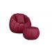 Kit Poltrona Decorativa C/Puff e Almofada Concha Veludo Vermelho  - Montanaris Decor