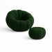 Kit Poltrona Decorativa Concha C/Almofada e Puff Boucle Verde Abobora - Montanaris Decor