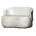 Kit Poltrona e 1 Namoradeira Orgânica Decorativa Beatriz Veludo Bege/PU Marrom - Montanaris Decor
