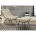 Kit Poltrona e Puff Decorativo Costela Veludo Bege - Montanaris Decor