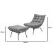 Kit Poltrona e Puff Decorativo Costela Veludo Cinza  - Montanaris Decor