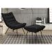 Kit Poltrona e Puff Decorativo Costela Veludo Preto - Montanaris Decor