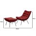 Kit Poltrona e Puff Decorativo Costela Veludo Vermelho  - Montanaris Decor