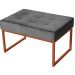Kit Poltrona e Puff Luana Base Bronze Veludo Cinza - Montanaris Decor