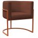 Kit Poltrona e Puff Luana Base Bronze Veludo Marrom - Montanaris Decor