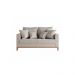 Kit Sofá e 2 Poltronas Decorativa Beni 1,60cm Beni Base Madeira Linho Bege - Montanaris Decor
