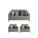 Kit Sofá e 2 Poltronas Decorativa Beni 1,60cm Beni Base Madeira Linho Cinza - Montanaris Decor