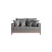 Kit Sofá e 2 Poltronas Decorativa Beni 1,60cm Beni Base Madeira Linho Cinza - Montanaris Decor