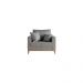 Kit Sofá e Poltrona Decorativo Beni 1,80cm Beni Base Madeira Linho Cinza - Montanaris Decor