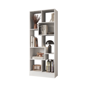 Livreiro c/8 Nichos Sala de Estar Escritório 4815 Branco - Montanaris Decor