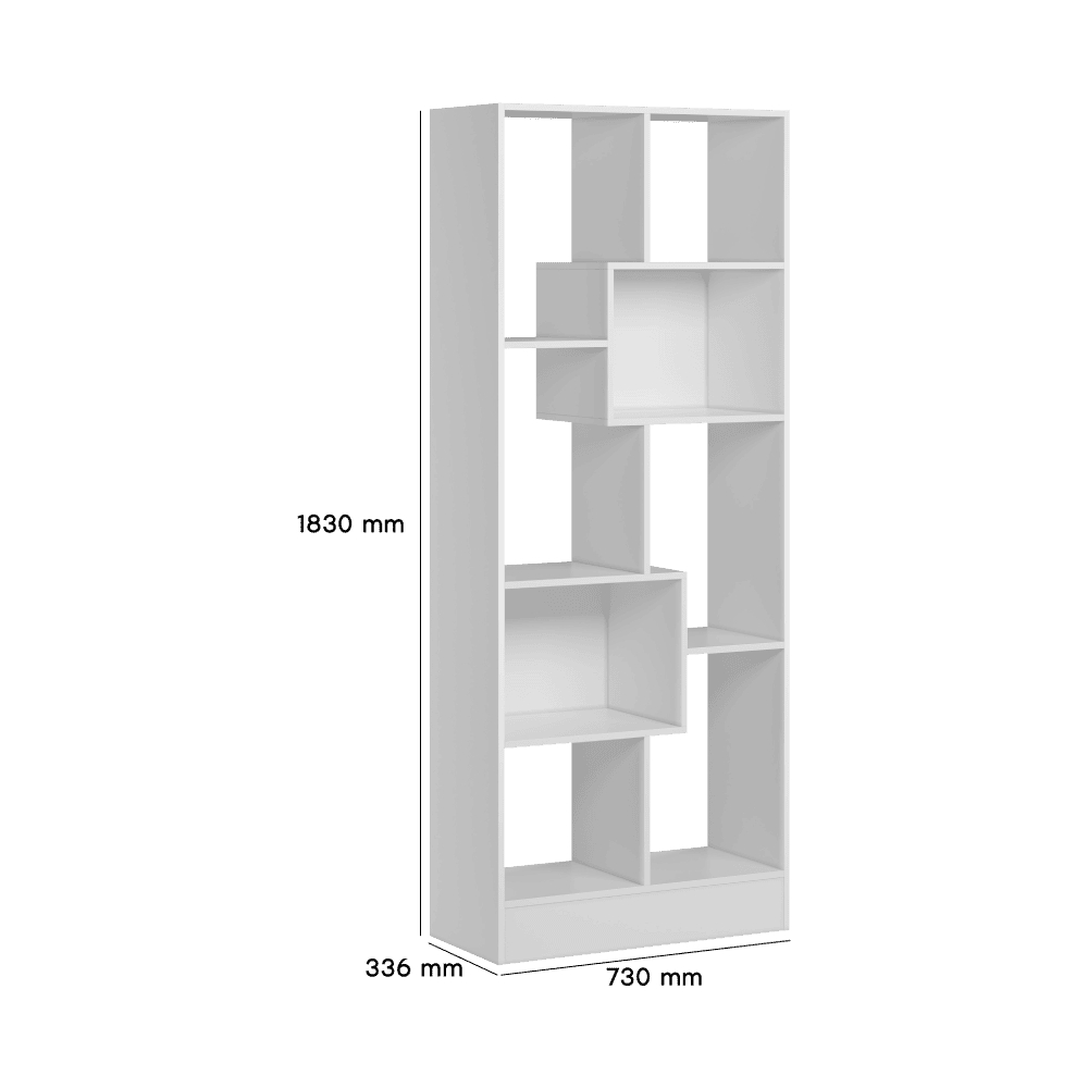 Livreiro c/8 Nichos Sala de Estar Escritório 4815 Branco - Montanaris Decor