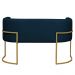 Namoradeira 2 Lugares Decorativa Luana Base Gold Veludo Azul Marinho - Montanaris Decor