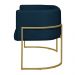 Namoradeira 2 Lugares Decorativa Luana Base Gold Veludo Azul Marinho - Montanaris Decor