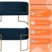 Namoradeira 2 Lugares Decorativa Luana Base Gold Veludo Azul Marinho - Montanaris Decor