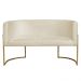 Namoradeira 2 Lugares Decorativa Luana Base Gold Veludo Bege - Montanaris Decor