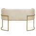 Namoradeira 2 Lugares Decorativa Luana Base Gold Veludo Bege - Montanaris Decor