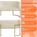 Namoradeira 2 Lugares Decorativa Luana Base Gold Veludo Bege - Montanaris Decor