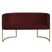 Namoradeira 2 Lugares Decorativa Luana Base Gold Veludo Bordô - Montanaris Decor