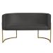 Namoradeira 2 Lugares Decorativa Luana Base Gold Veludo Cinza - Montanaris Decor