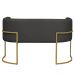 Namoradeira 2 Lugares Decorativa Luana Base Gold Veludo Cinza - Montanaris Decor