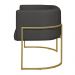 Namoradeira 2 Lugares Decorativa Luana Base Gold Veludo Cinza - Montanaris Decor