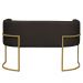 Namoradeira 2 Lugares Decorativa Luana Base Gold Veludo Marrom - Montanaris Decor