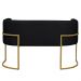 Namoradeira 2 Lugares Decorativa Luana Base Gold Veludo Preto - Montanaris Decor