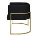 Namoradeira 2 Lugares Decorativa Luana Base Gold Veludo Preto - Montanaris Decor