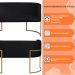 Namoradeira 2 Lugares Decorativa Luana Base Gold Veludo Preto - Montanaris Decor