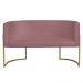 Namoradeira 2 Lugares Decorativa Luana Base Gold Veludo Rosê - Montanaris Decor