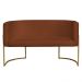 Namoradeira 2 Lugares Decorativa Luana Base Gold Veludo Terracota - Montanaris Decor