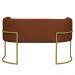 Namoradeira 2 Lugares Decorativa Luana Base Gold Veludo Terracota - Montanaris Decor