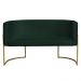 Namoradeira 2 Lugares Decorativa Luana Base Gold Veludo Verde - Montanaris Decor