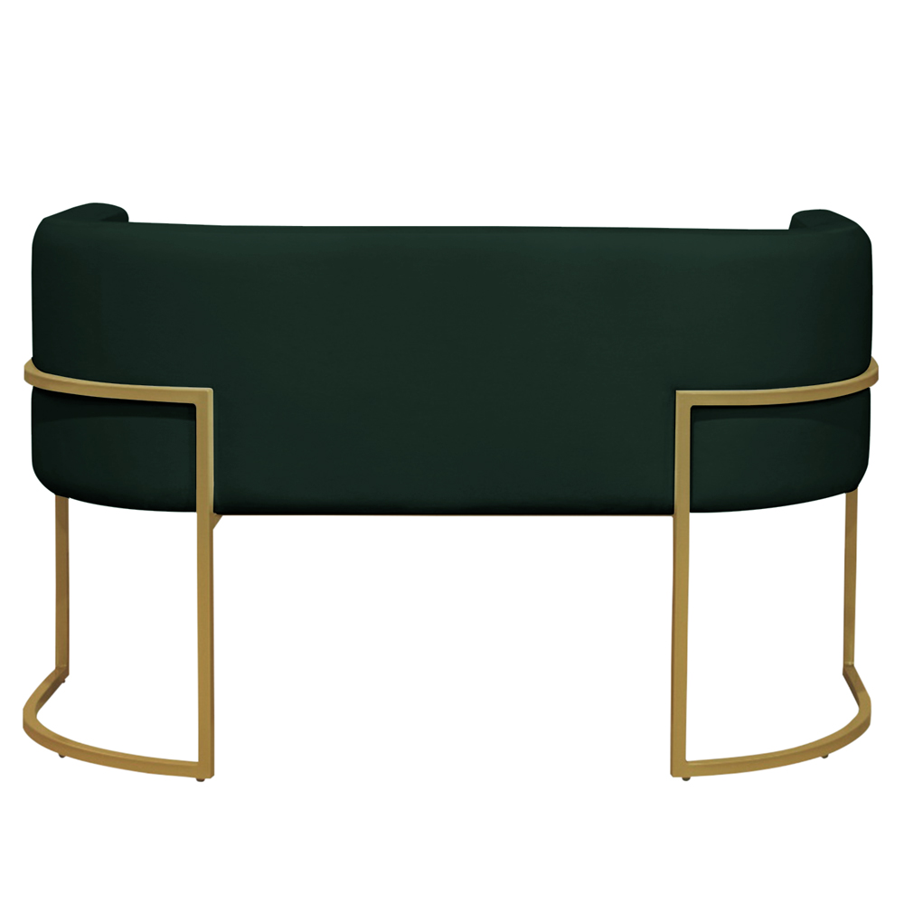 Namoradeira 2 Lugares Decorativa Luana Base Gold Veludo Verde - Montanaris Decor