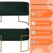 Namoradeira 2 Lugares Decorativa Luana Base Gold Veludo Verde - Montanaris Decor