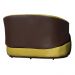 Namoradeira 2 Lugares Orgânica Decorativa Beatriz Veludo Amarelo/PU Marrom - Montanaris Decor