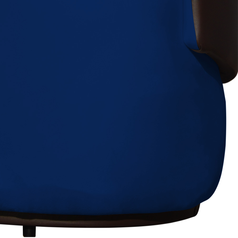 Namoradeira 2 Lugares Orgânica Decorativa Beatriz Veludo Azul Marinho/PU Marrom - Montanaris Decor