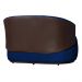 Namoradeira 2 Lugares Orgânica Decorativa Beatriz Veludo Azul Marinho/PU Marrom - Montanaris Decor