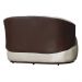 Namoradeira 2 Lugares Orgânica Decorativa Beatriz Veludo Bege/PU Marrom - Montanaris Decor