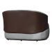 Namoradeira 2 Lugares Orgânica Decorativa Beatriz Veludo Cinza/PU Marrom - Montanaris Decor