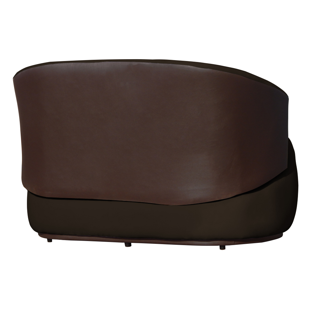 Namoradeira 2 Lugares Orgânica Decorativa Beatriz Veludo Marrom/PU Marrom - Montanaris Decor